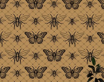 Peel and Stick Dark Academia Butterfly Wallpaper Gothic Accent Wall Design
