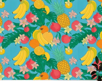 Tropical Wallpaper Coastal Wall Sticker Fruits Accent Wall Decor