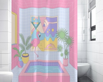 Pastel Vaporwave Shower Curtain