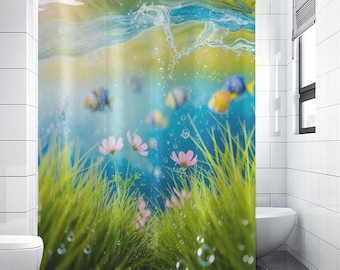 Future Aero Shower Curtain Floral Photo Print