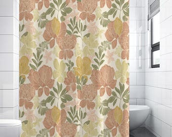 Floral Shower Curtain Boho Bathroom Decor