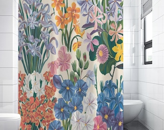 Extra Long Floral Shower Shower Curtain