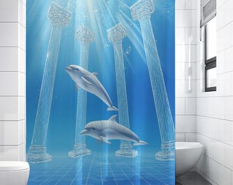 Future Aero Dolphins Shower Curtain