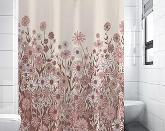 Floral Boho Shower Curtain | Hippie Bathroom Decoration