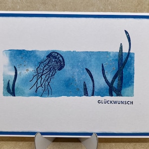 Grußkarte Geburtstag Glückwunsch Unter Wasser Aquarell Qualle