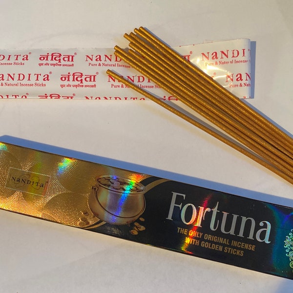 Fortuna Nandita Incense / Set of 3 / The only Original Incense with Golden Sticks