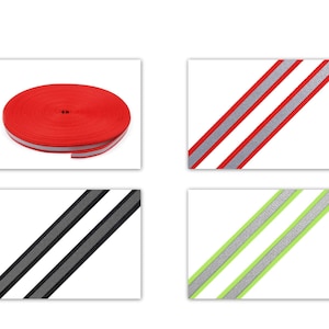 Reflektorband zum Aufnähen - 10 mm breit - rot - Stoffe für