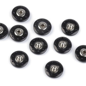 1 Pair of Press Studs 20 mm Buttons Snap Buttons Ver. Colors Sale 6_schwarz