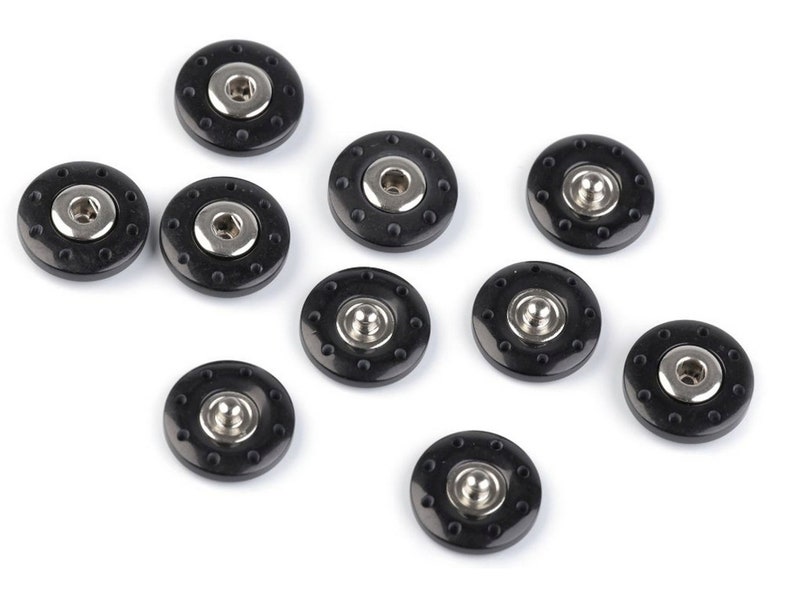 1 Pair of Press Studs 20 mm Buttons Snap Buttons Ver. Colors Sale 6_schwarz