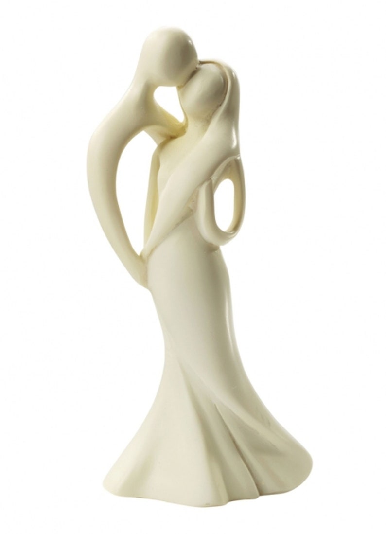 Cake figure height 10 cm Modern bridal couple cream & white Brautpaar creme