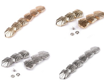 1*Zierverschluss Hakenverschluss 2,3 x 12 cm Zierhaken mit Schraube, gold oder silber