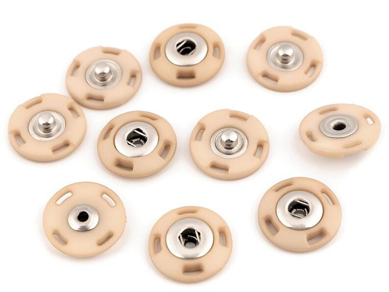 1 pair of snap fasteners 21 mm buttons snap fastener different colors 1_hellbeige