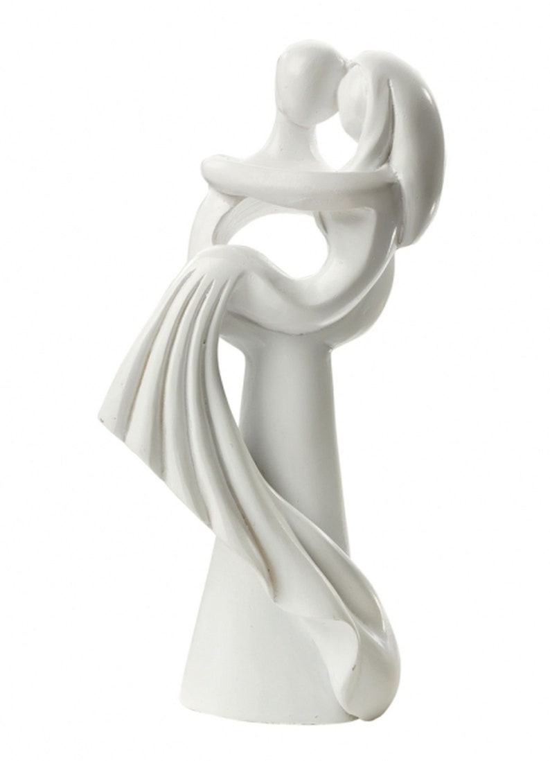 Cake figure height 10 cm Modern bridal couple cream & white Braut auf Arm weiß