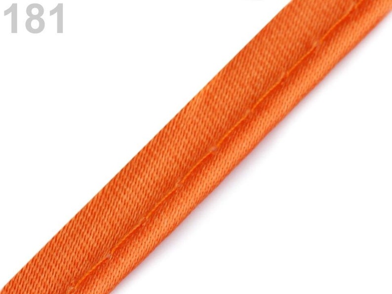 Sale Paspelband 10 mm Satin Stoßband Einfassband Meterware 181_orange