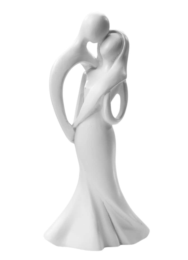 Cake figure height 10 cm Modern bridal couple cream & white Brautpaar weiß