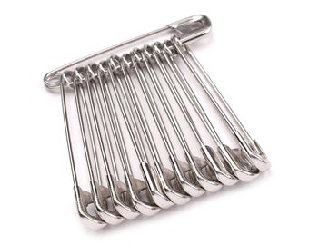 Nadeln 10 Stück Sicherheitsnadeln 4,5x1cm Silber Kurzwaren Nadeln 10 Stück Sicherheitsnadeln 4,5x1cm Silber Kurzwaren