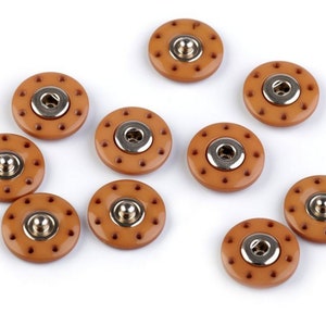 1 Pair of Press Studs 20 mm Buttons Snap Buttons Ver. Colors Sale 3_dunkel beige