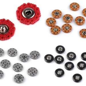 1 Pair of Press Studs 20 mm Buttons Snap Buttons Ver. Colors Sale image 1