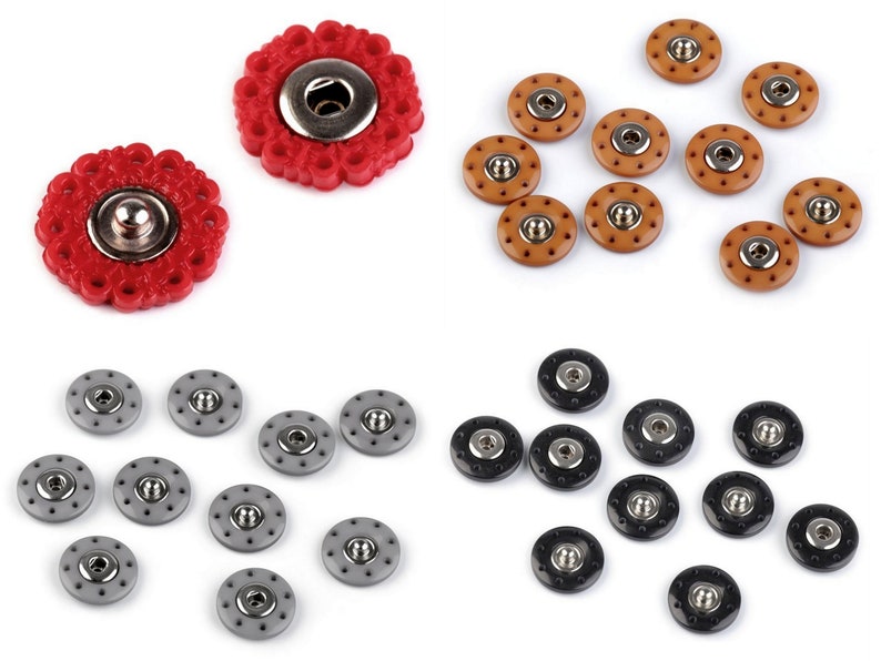 1 Pair of Press Studs 20 mm Buttons Snap Buttons Ver. Colors Sale image 1