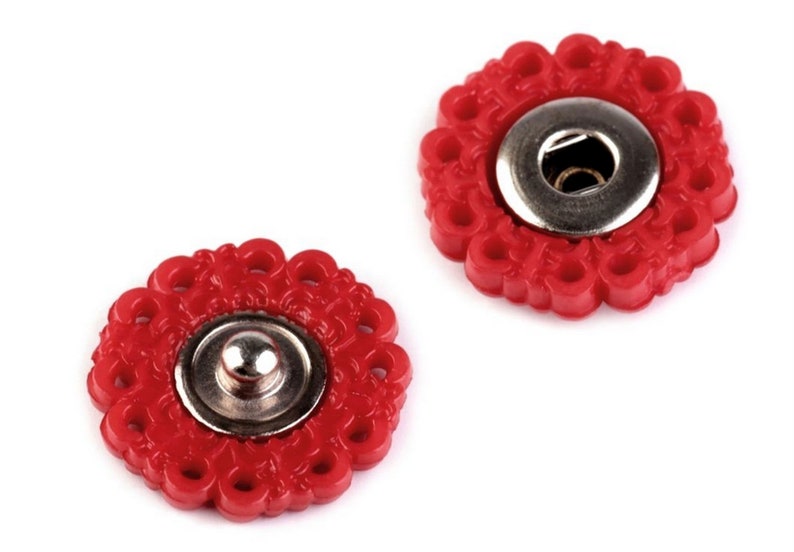 1 Pair of Press Studs 20 mm Buttons Snap Buttons Ver. Colors Sale 1_rot