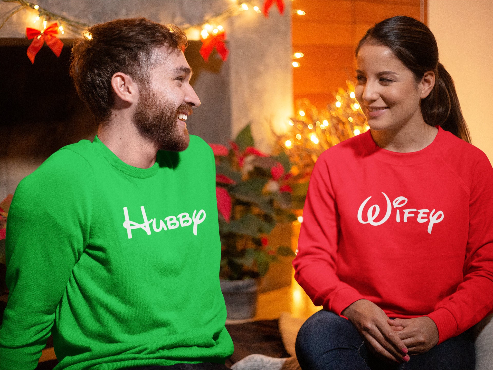 Wifey sweater Hubby sweater Christmas sweaters Couple | Etsy