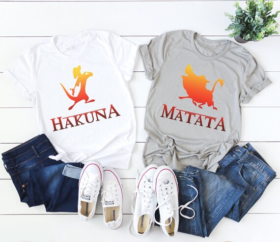 Hakuna Matata Couples Shirt Disney Matching Shirts Disney | Etsy