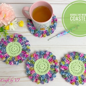 Bobble No Wobble Coaster PDF Pattern, Crochet Pattern, Mug Coaster, Crochet Coaster, Crochet Coaster Pattern