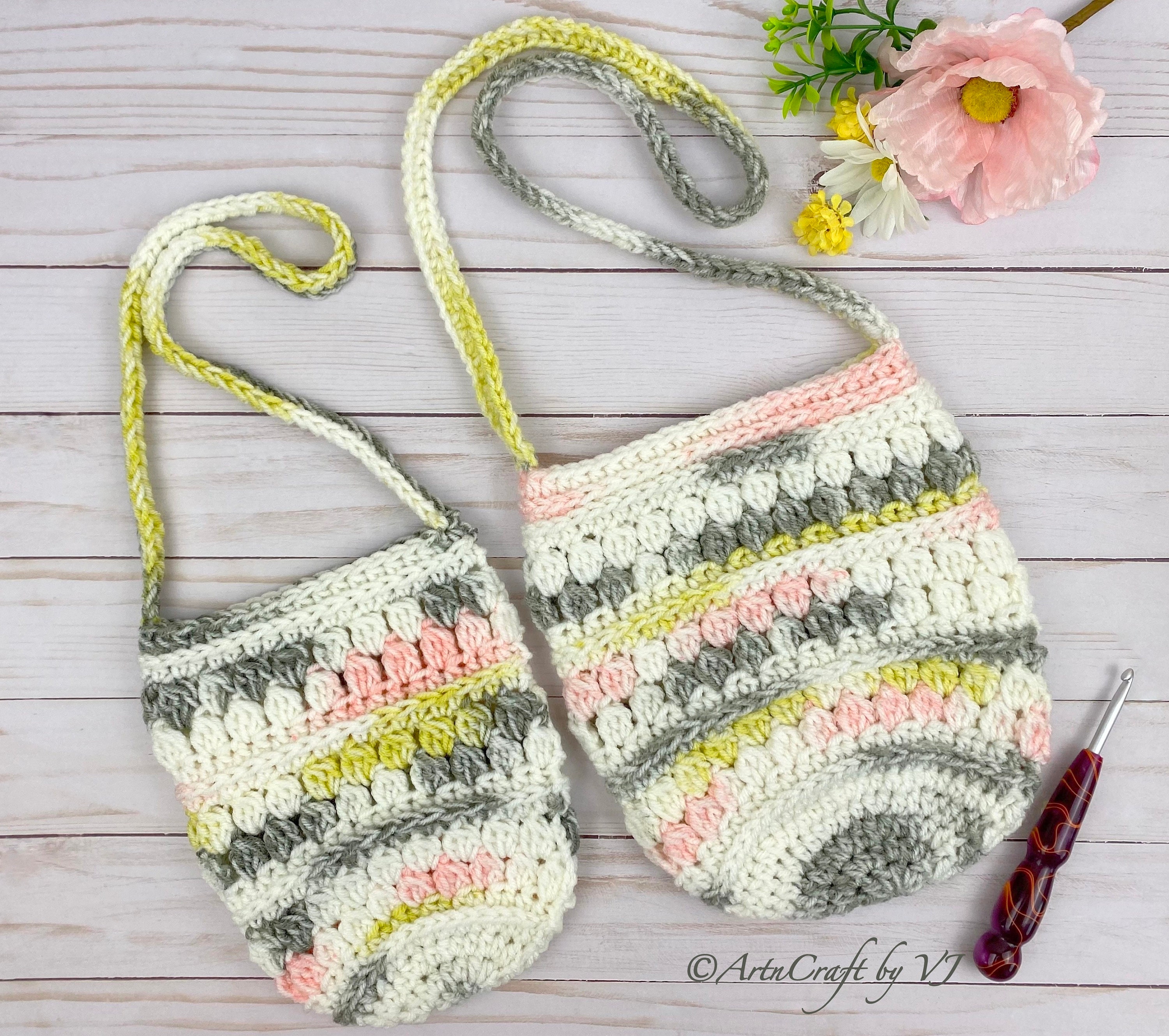 The Spring Petals Purse In 3 Sizes Crochet Toddler Purse | Etsy