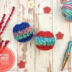 Shiny Vine Christmas Ornament Pattern, Crochet Ornament Pattern, Christmas Pattern, Christmas Bauble Pattern
