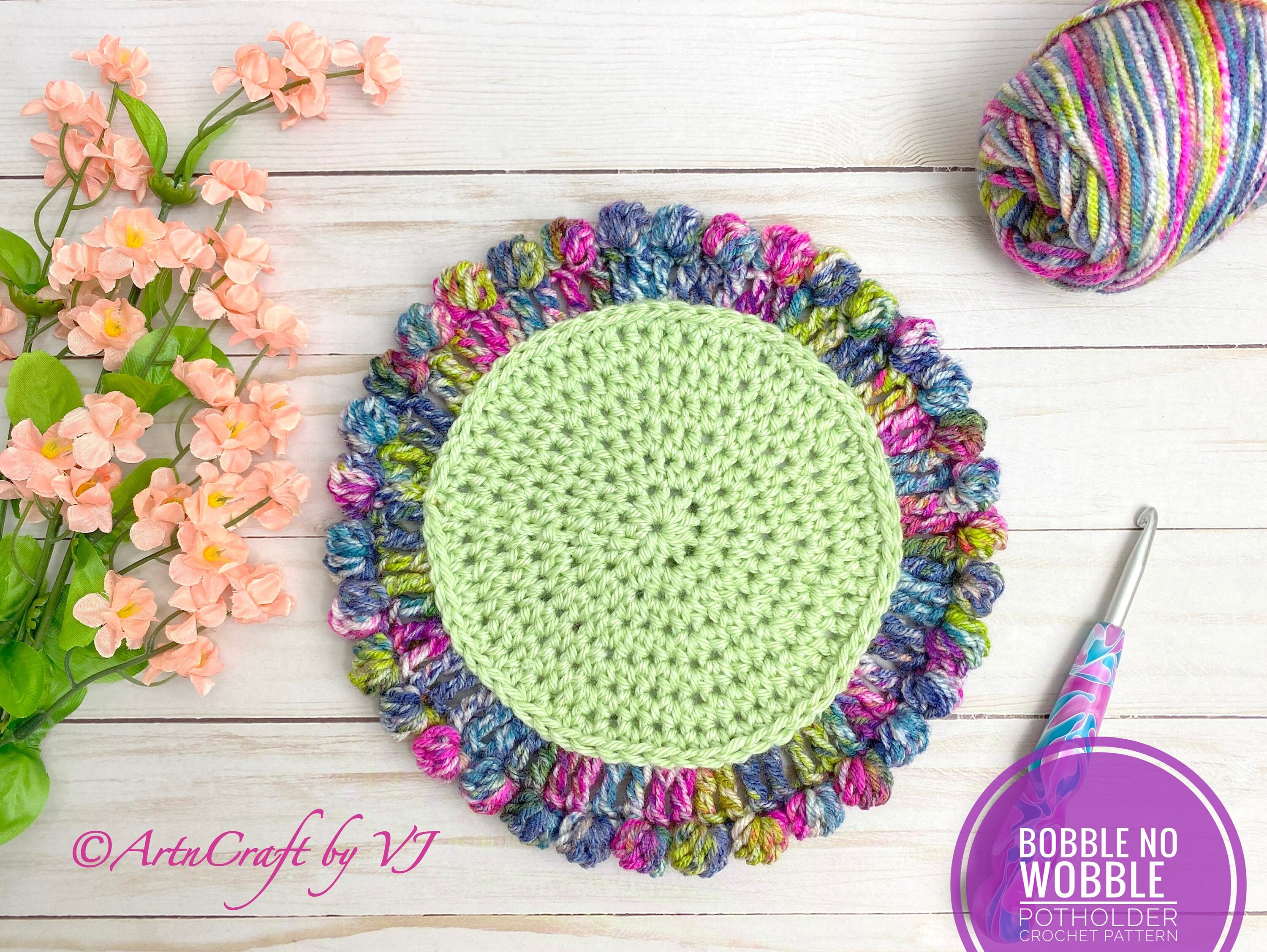 30 Plant Crochet Patterns to Brighten Home Decor and Gift Giving 11 Bobble No Wobble Potholder PDF Pattern, Crochet Pattern, Crochet Potholder, Crochet Potholder Pattern