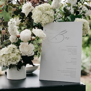 Bar Hochzeit Schild / Menü