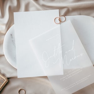 Hochzeitseinladung Transparentpapier / Save the Date / Transparentkarte