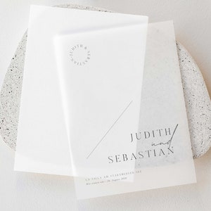 Hochzeitseinladung Transparentpapier / Save the Date / Transparentkarte