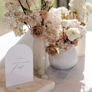 Tischnummer Hochzeit halbrund