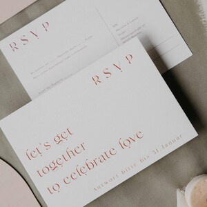 rsvp Karte / Antwortkarte / Postkarte Hochzeit
