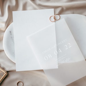 Hochzeitseinladung Transparentpapier / Save the Date / Transparentkarte