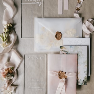 Hochzeitseinladung Acrylglas Menükarte