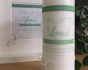 Taufkerze mit Einrahmmöglichkeit