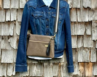 Faux Leather Crossbody Bag