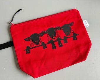 Small Zippered Project Bag / Sock Sack - Petit Sac a Tricot