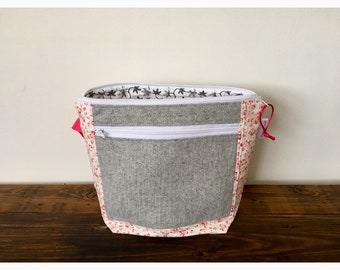 Petit sac à projets zippé / sac à chaussettes - Petit Sac a Tricot