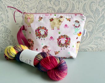 Small Zippered Project Bag / Sock Sack