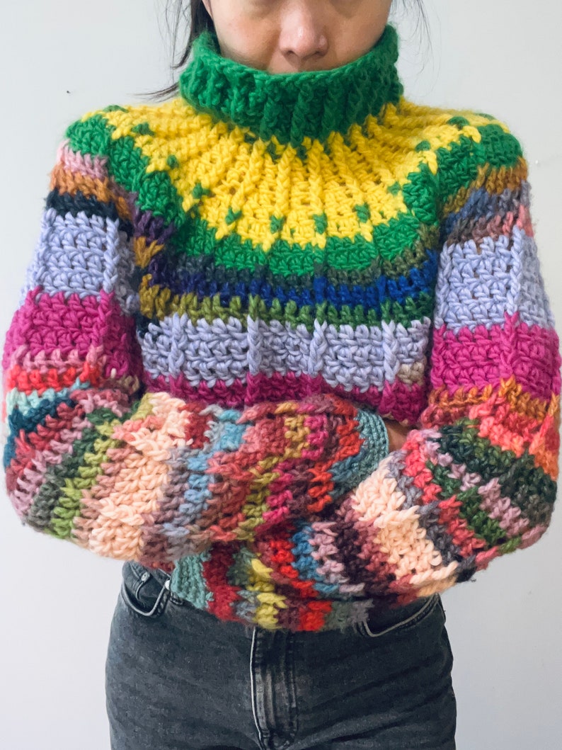 colourful chunky pullover crochet pattern image 8