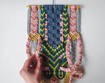 Green macrame wall hanging