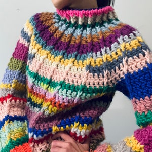 colourful chunky pullover crochet pattern image 6