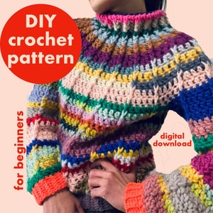 colourful chunky pullover crochet pattern image 9
