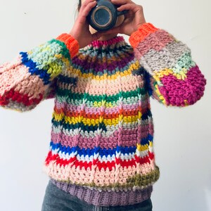 colourful chunky pullover crochet pattern image 7