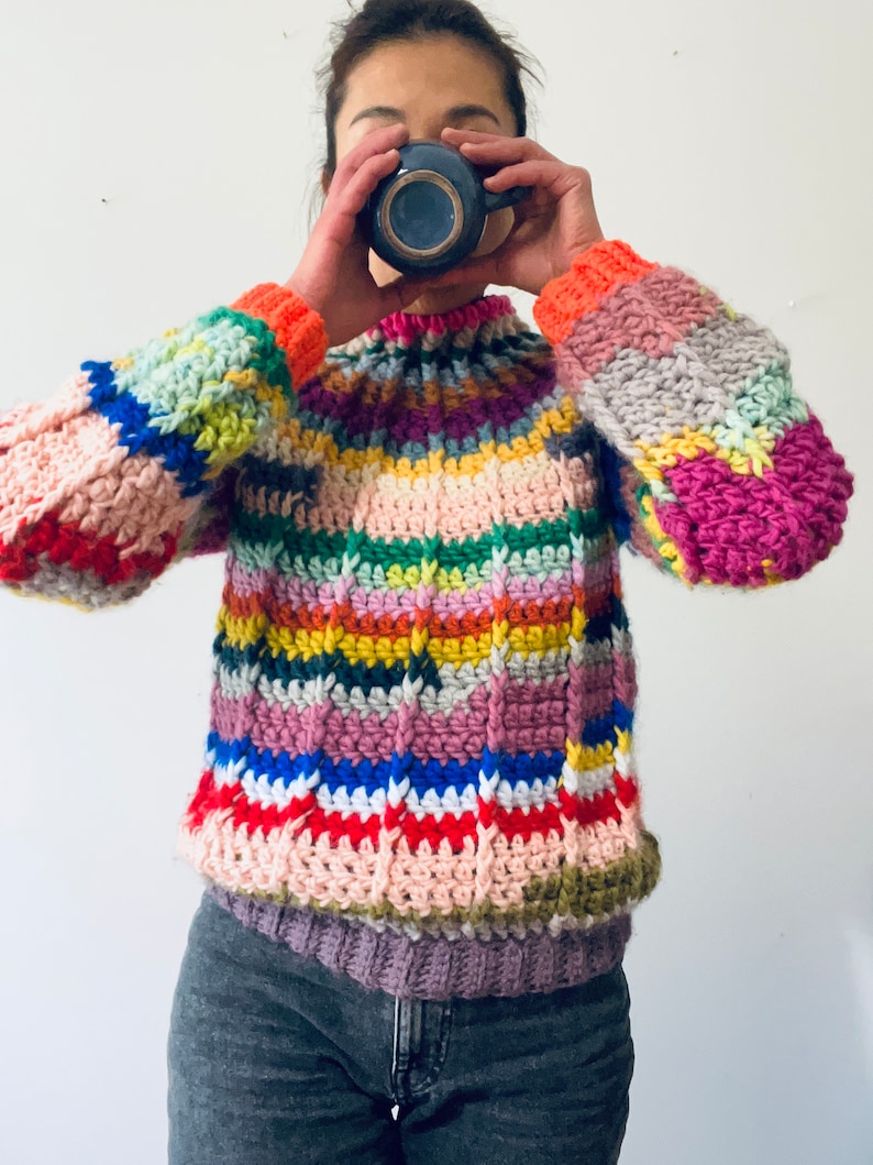 colourful chunky pullover crochet pattern image 7