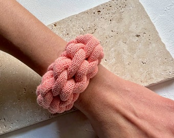 Coral chunky rope bracelet