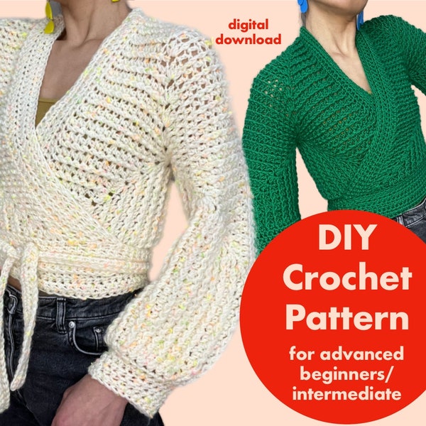 Ribbed wrap top DIY crochet pattern